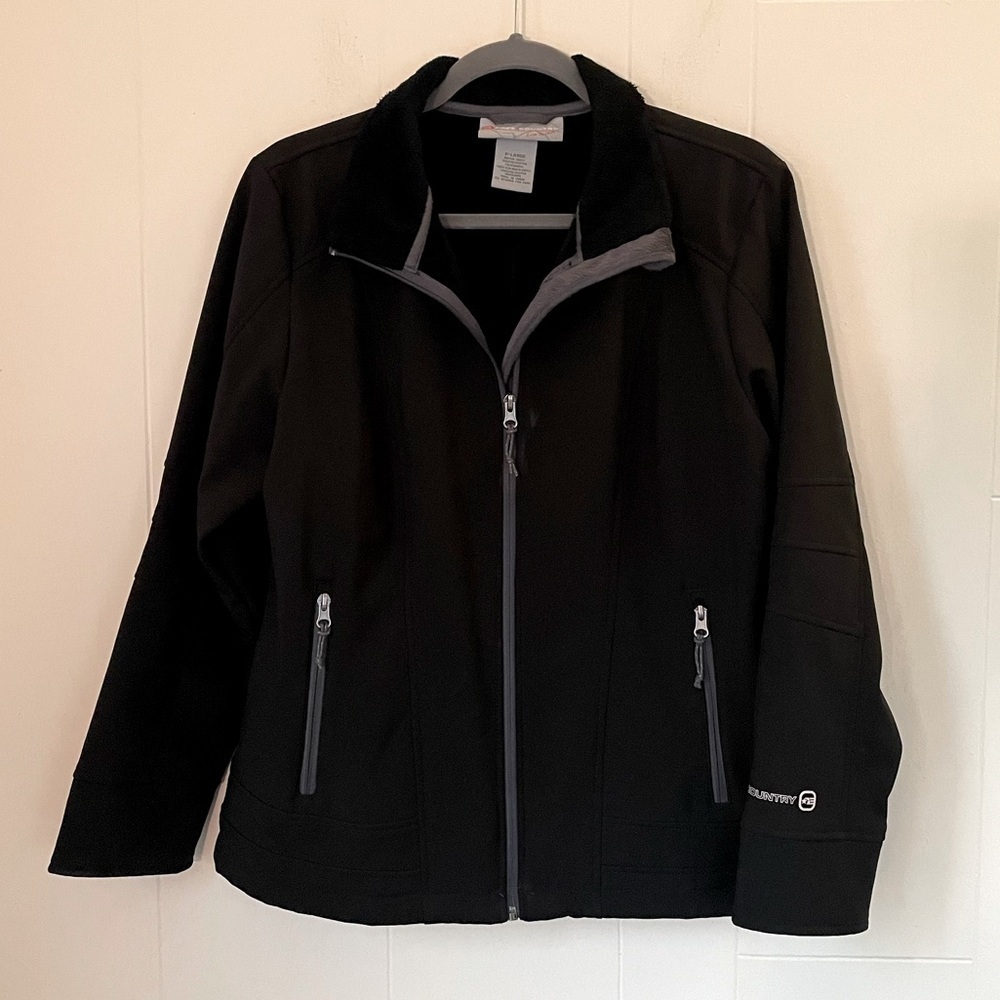 Free Country Black Multi-layer Jacket zippered pockets Women’s Size Large